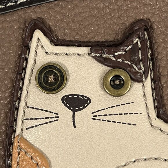 Chala CAT Cellphone Crossbody Handbag Brown PETA Approved Vegan Leather - Picture 9 of 16